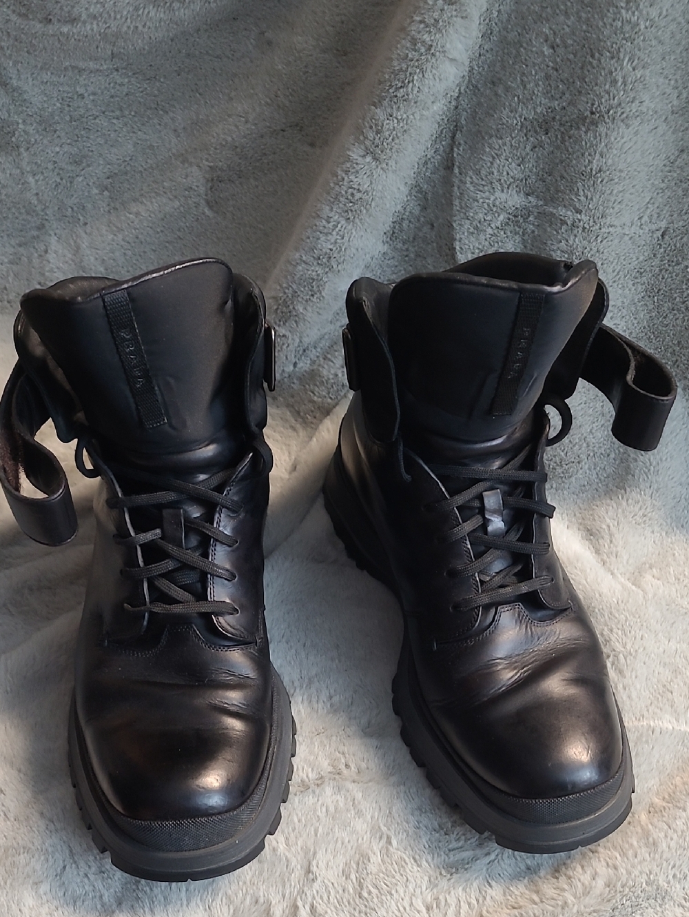Prada Leather Combat Boots Mens U.S. 12 - Picture 9 of 10